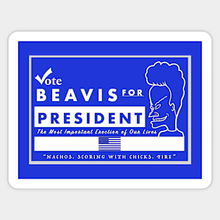 BEAVIS FOR PRESIDENT Sticker